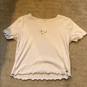 Hollister Baby Tee with Floral Embroidery